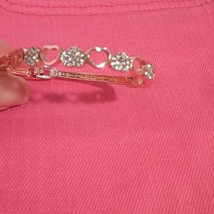 Rose gold rhinestone heart bracelet